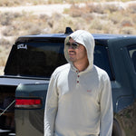 White Sands - Men's Sun Henley with Hideaway Hood
