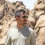 White Sands - Men's Sun Henley with Hideaway Hood