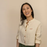 Biscayne - Women's Cropped Short Sleeve Shirt shown with Canyonlands - Women's Long Sleeve Hemp Shirt