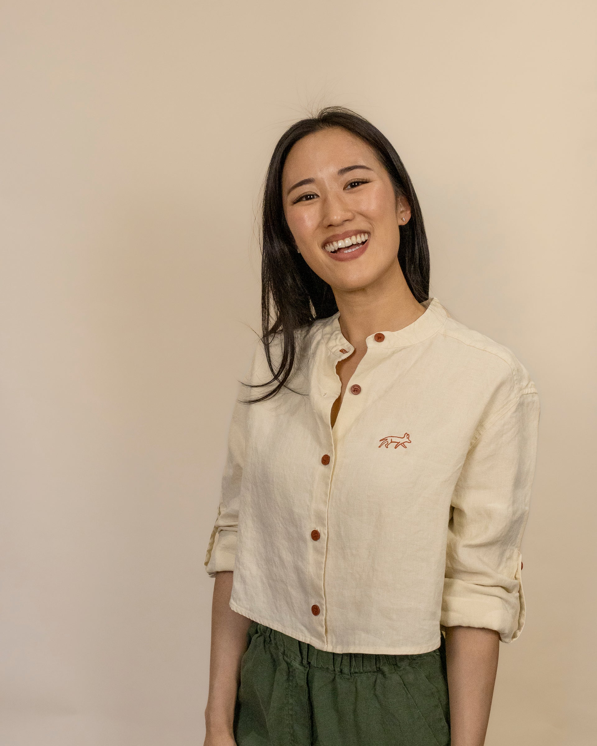 Biscayne - Women's Cropped Short Sleeve Shirt shown with Canyonlands - Women's Long Sleeve Hemp Shirt